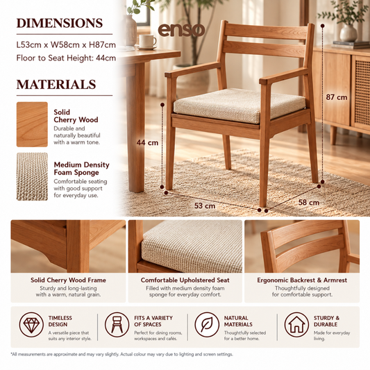 HAYATA Solid Wood Dining Chair