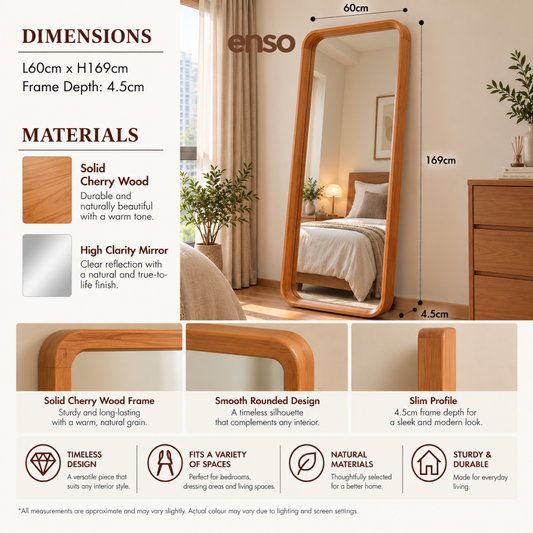 ARATA Solid Wood Standing Mirror