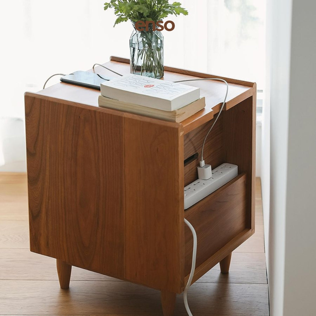 KINU Solid Wood Bedside Table