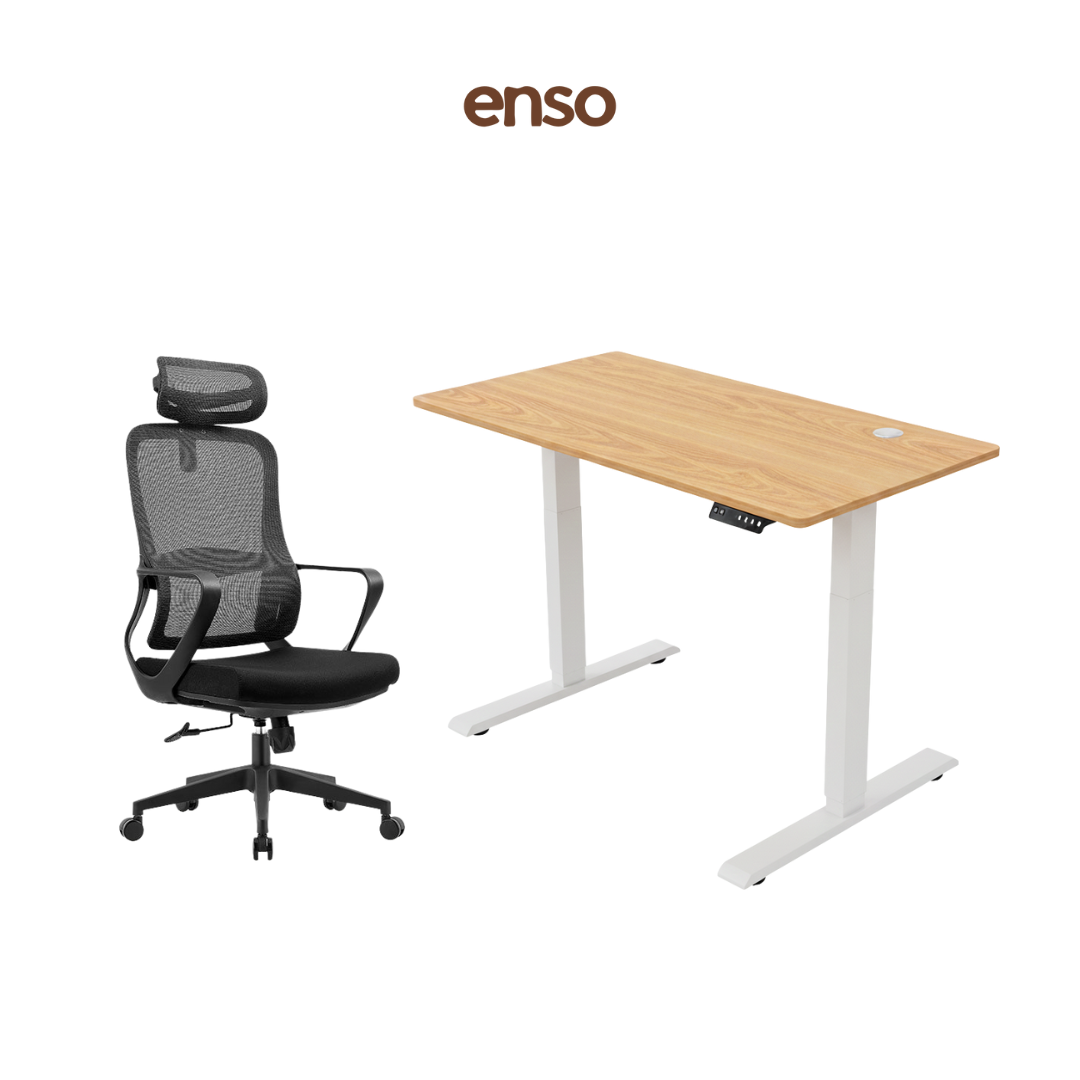 CALORA Ergonomic Office Chair + ENSO Classic Standing Desk Bundle