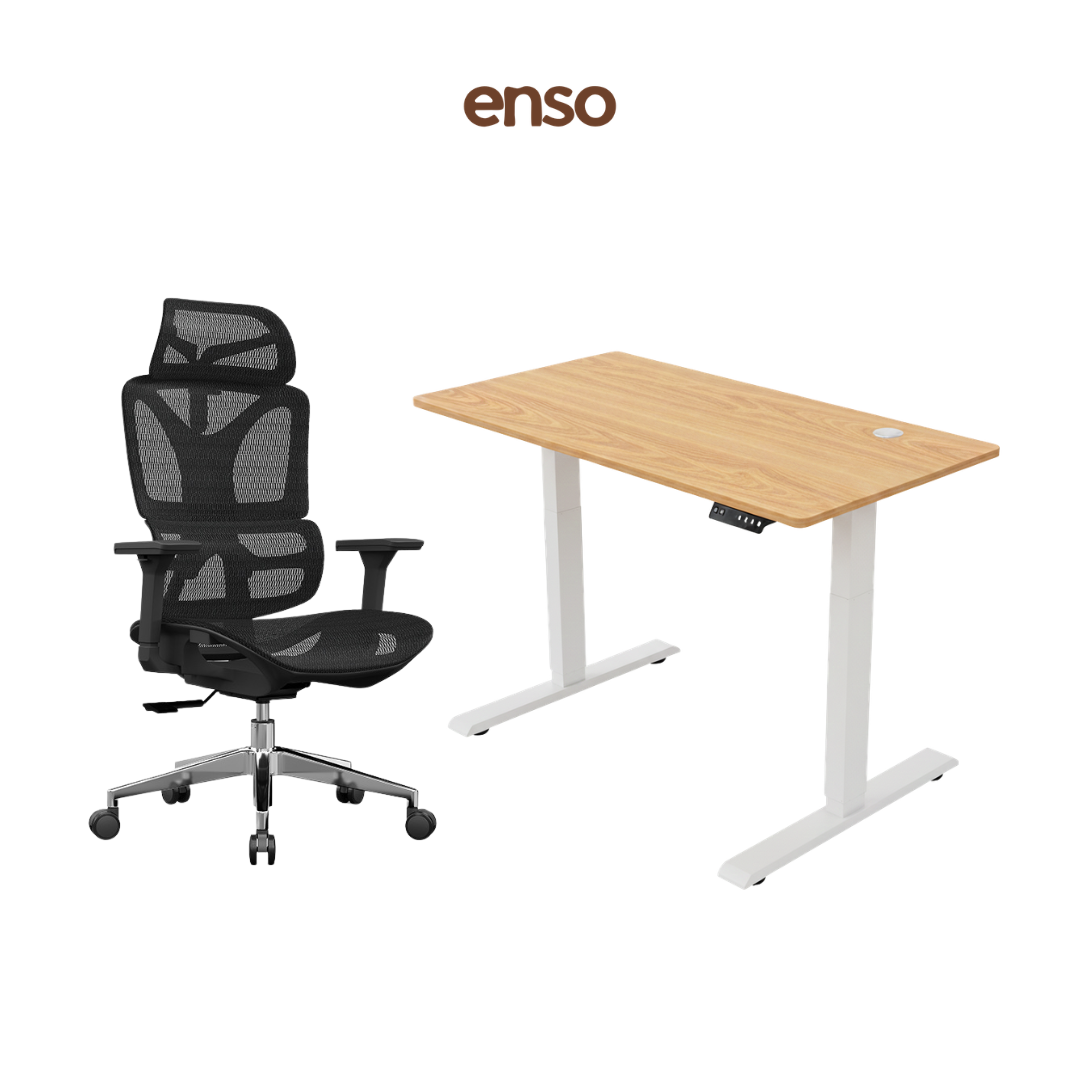 SELORA Ergonomic Office Chair + ENSO Classic Standing Desk Bundle
