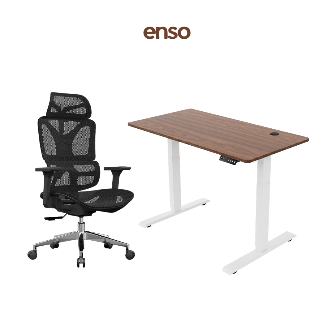 SELORA Ergonomic Office Chair + ENSO Classic Standing Desk Bundle