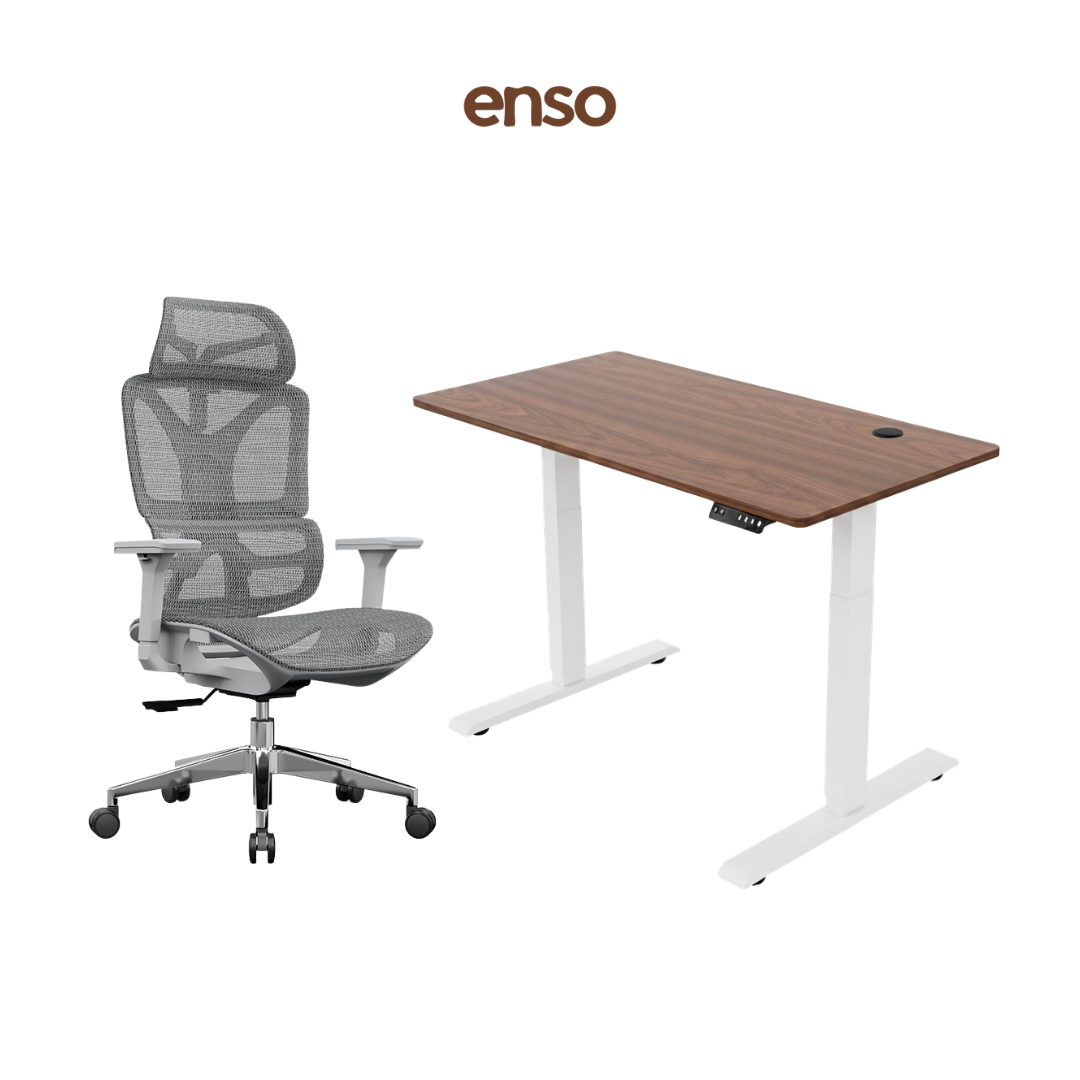 SELORA Ergonomic Office Chair + ENSO Classic Standing Desk Bundle