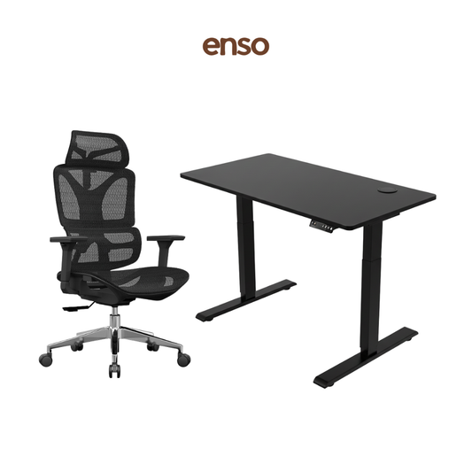 SELORA Ergonomic Office Chair + ENSO Classic Standing Desk Bundle