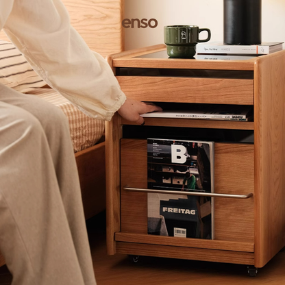 RIKA Solid Wood Bedside Table