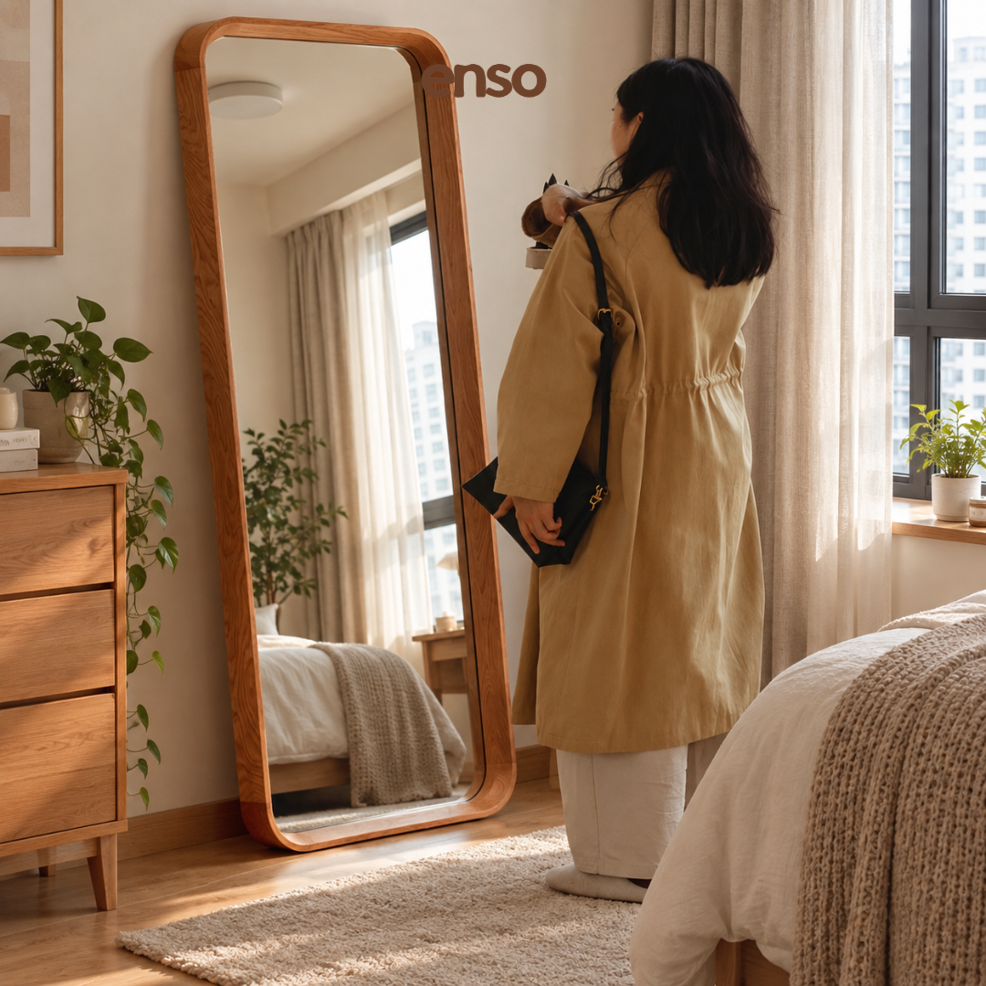 ARATA Solid Wood Standing Mirror