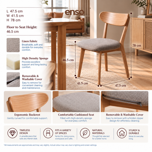 CHIYO Solid Wood Dining Chair