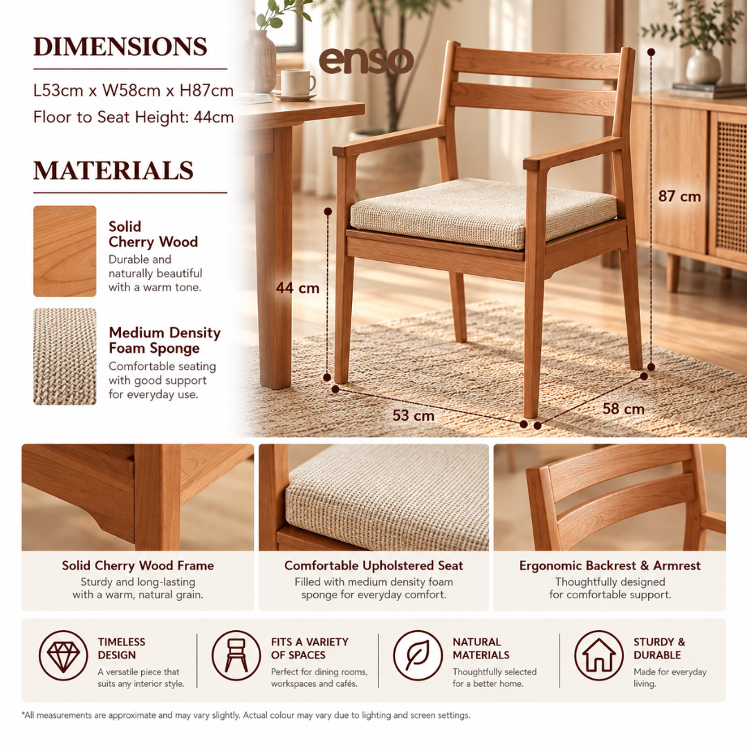 HAYATA Solid Wood Dining Chair
