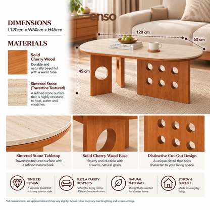 ALVAR Sintered Stone Solid Wood Coffee Table