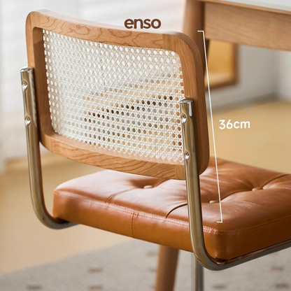 MIKAO Solid Wood Rattan Dining Chair