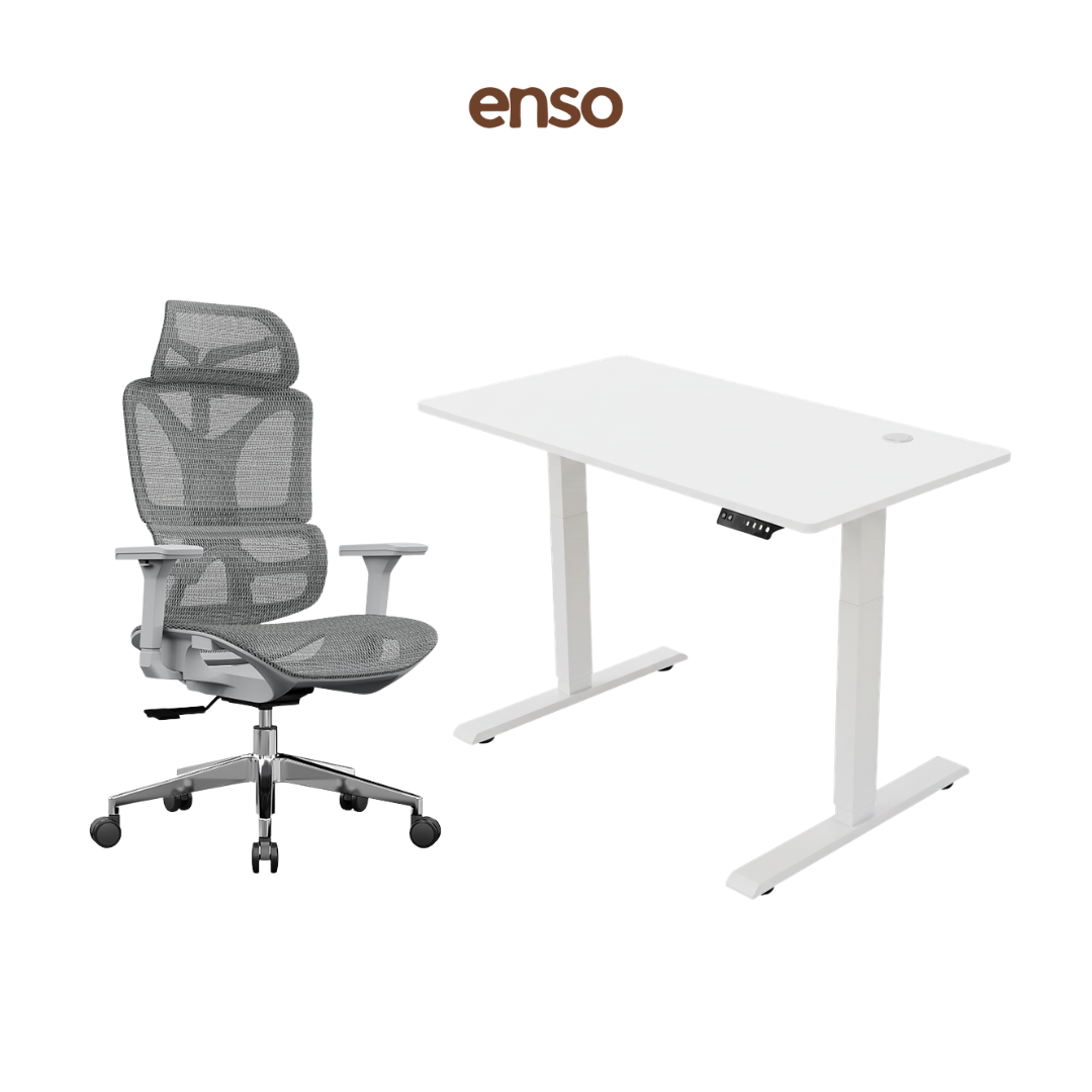 SELORA Ergonomic Office Chair + ENSO Classic Standing Desk Bundle