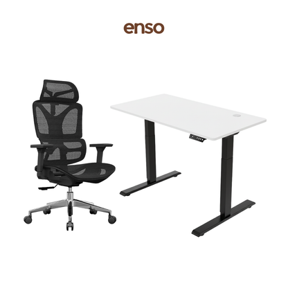 SELORA Ergonomic Office Chair + ENSO Classic Standing Desk Bundle