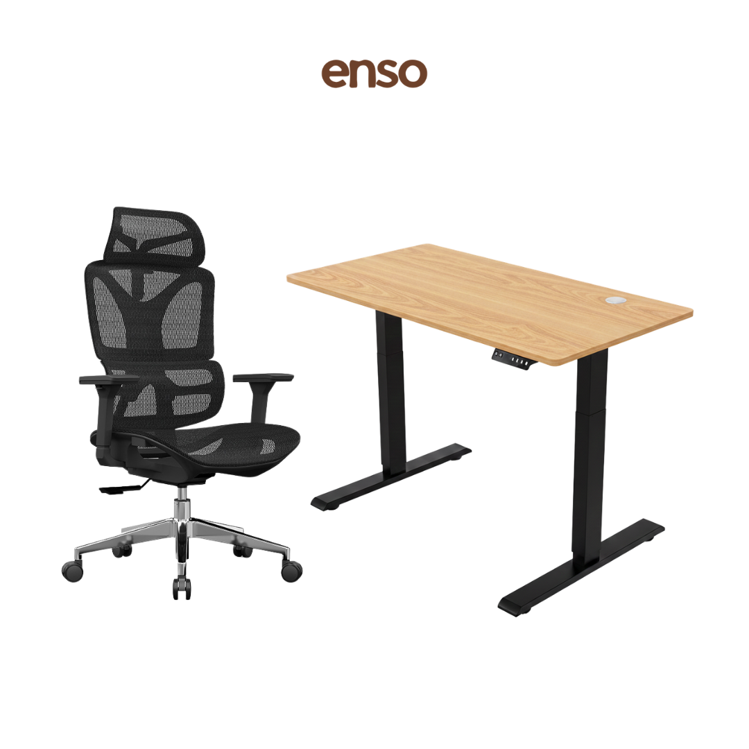 SELORA Ergonomic Office Chair + ENSO Classic Standing Desk Bundle