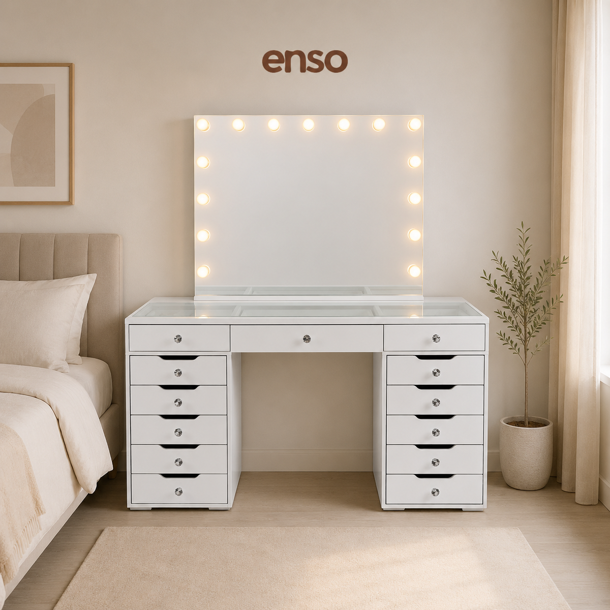 LUMIERE Hollywood Spotlight Vanity Table